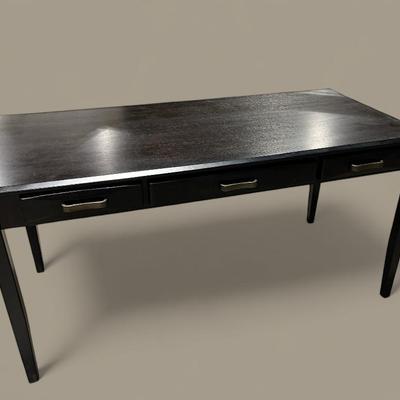 Modern 3 Drawer Desk W/ Brushed Nickel Hardware 