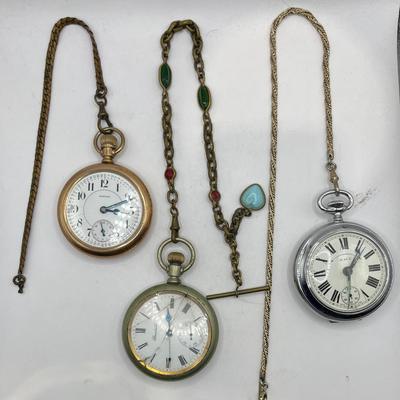 Antique E. Howard Open Face Railroad Pocket Watch, Standard & AMC Brevet Swiss Made Pocket Watch 