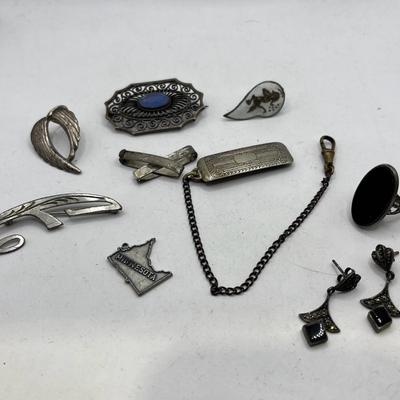 Vintage Sterling Silver Jewelry ~ Ft. Pins, Brooches, Earrings & More