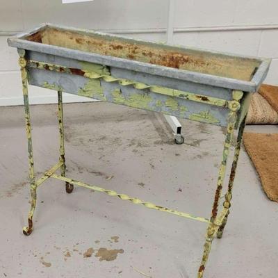 Vintage Metal Standing Planter