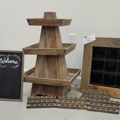 Rustic Wood Displays with Living Wall