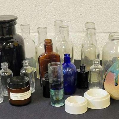 Decorative Bottles and Ceramic Vase