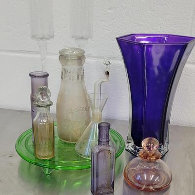 Fun Colored Glassware, inc. Hoosier Glass and Western MD Dairy Milk Bottle