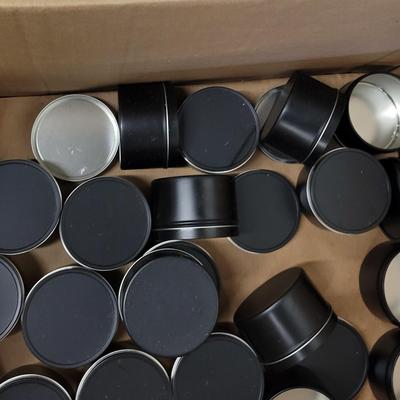 8 oz Black Metal Tins - NEW