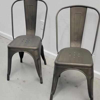 Two metal chairs