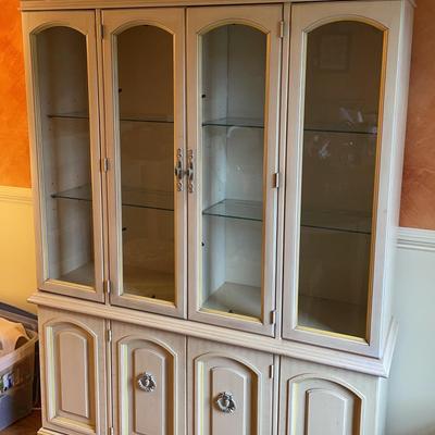 White Washed China Hutch
