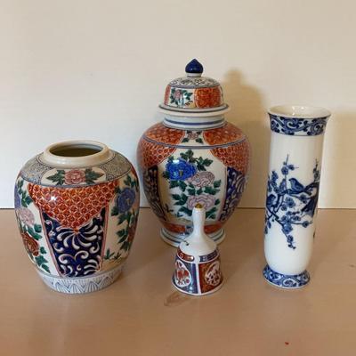 Imari Ginger Jar, Vase, Bell & Blue/White Vase