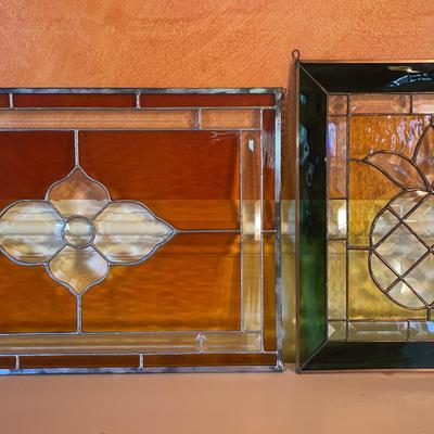 Pair of Hanging Stained Glass