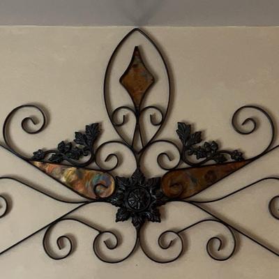 Larger Decorative Metal Wall Hanging W/ Copper Backings