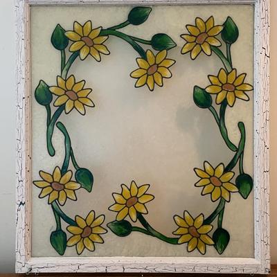 Framed Floral Stained Glass