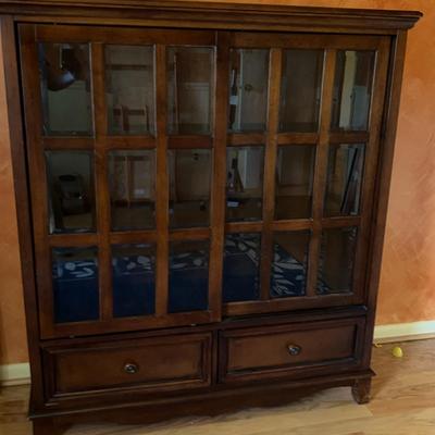 Bookcase/display Cabinet With Sliding Doors 