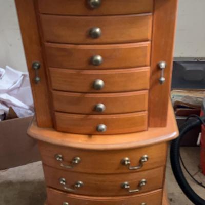 Standing Wooden Jewelry Cabinet