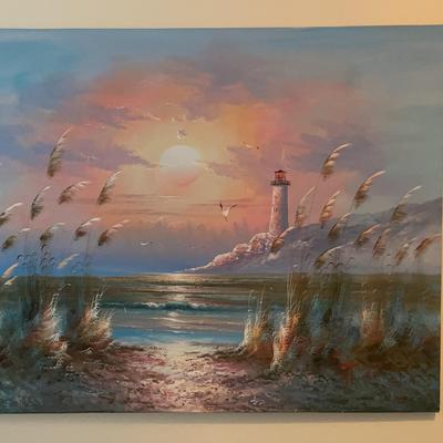 Bernard Duggan Light House Oil Painting
