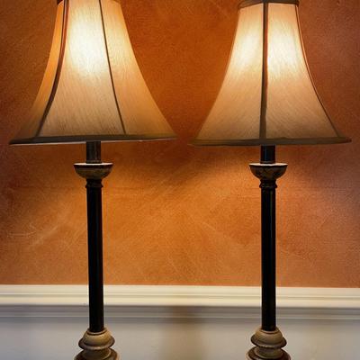 Pair of Crackle Paint Table Lamps