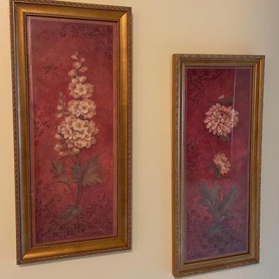 Pair of Framed & Signed Floral Wall Prints by Pamela Gladding