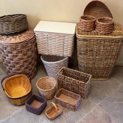 Assortment of Wicker Baskets & More