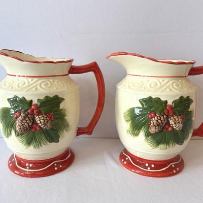 Pinecone Holiday Pitcher Set