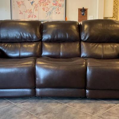 Reclining Brown Leather Couch