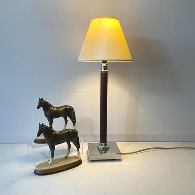 Lamp And Horse Bookends