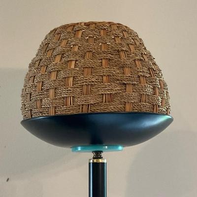 Torch Lamp with Rattan Top