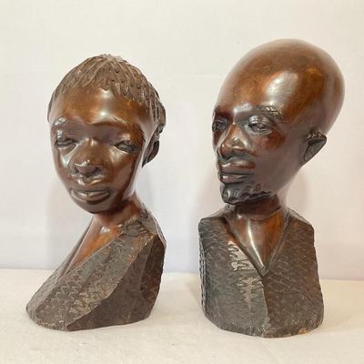 Hand Carved African Busts