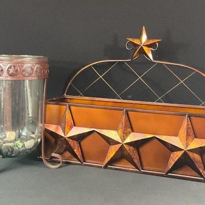 Texas Themed Plant Stand And Candle Holder