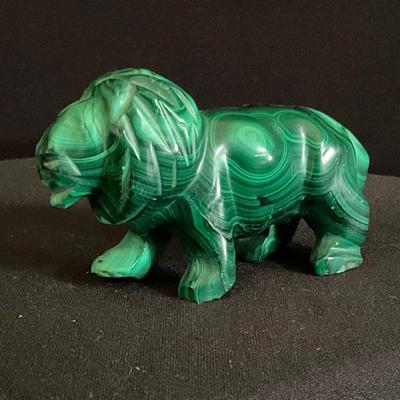 Green Malachite Lion Figurine 