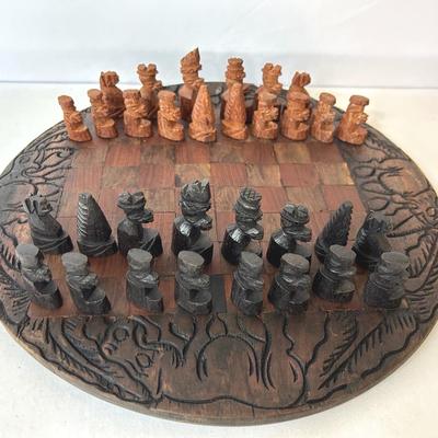 African Hand Carved Chess Set