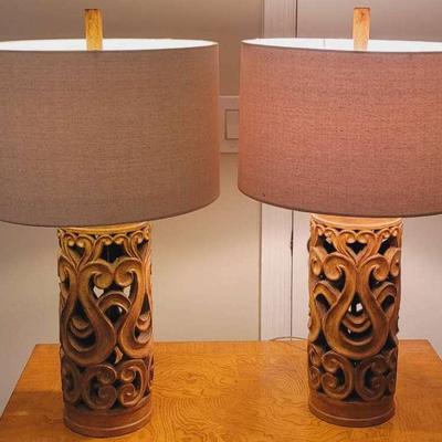 Two Matching 3 Way Dimmable Table Lamps