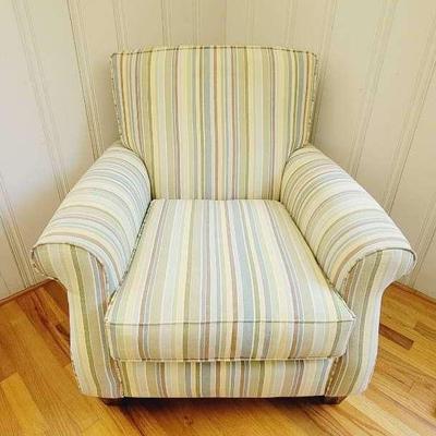 Havertys Bright Green Striped Chair