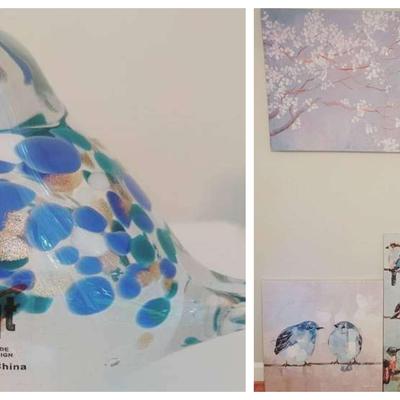 Canvas & Glass Bird Artwork