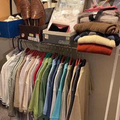 Nice Assortment Of Men's Golf Shirts And Shoes
