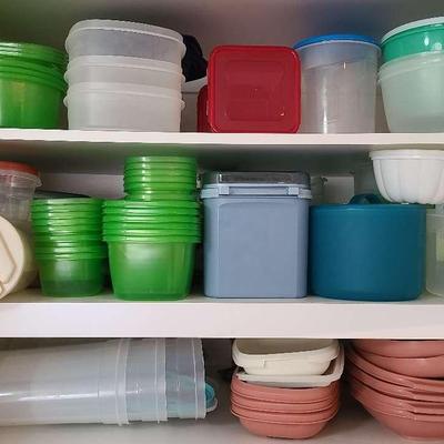 Plastic Storage Containers Featuring Tupperware