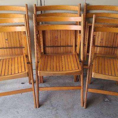 Six Wooden Folding Chairs