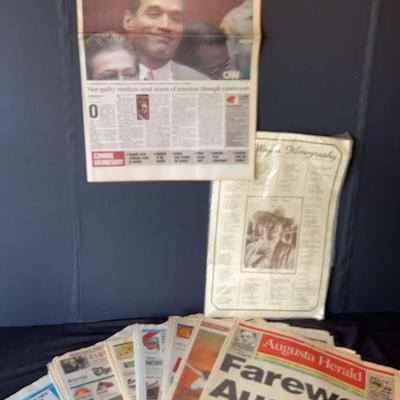 Historical Newspapers And John Wayne Movie Poster 