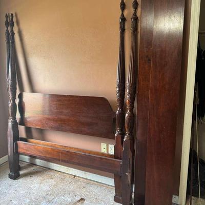 Four Poster Carved Wooden Bed