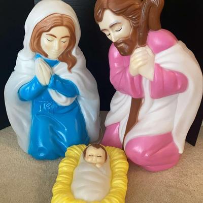 Vintage Illuminated Manger Scene