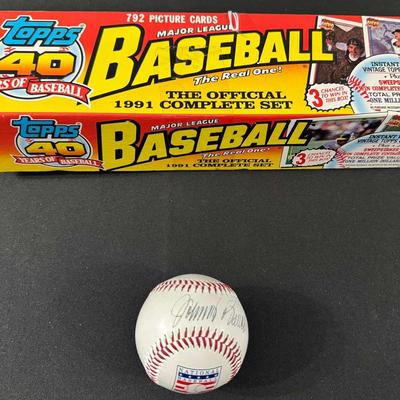 1991 Topps Baseball Complete Set & Johnny Bench Signed Hall of Fame Baseball