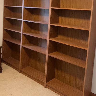 Set Of Three Pressed Board Bookcases 