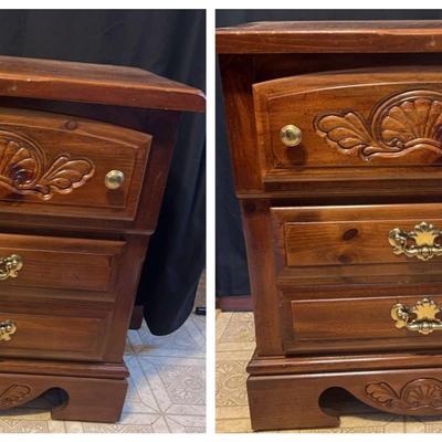 Wooden Night Stand With Two Drawers