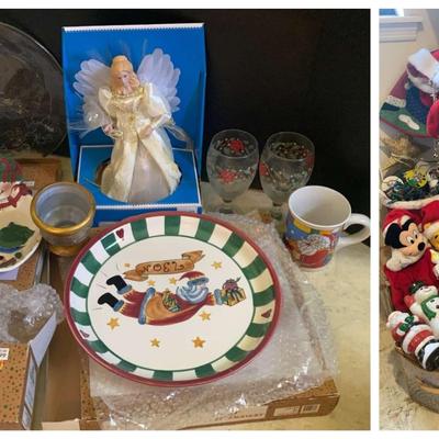 7 FT Pre-Lit Tree, Disney Character Stockings And Lights, Brass Bell And More