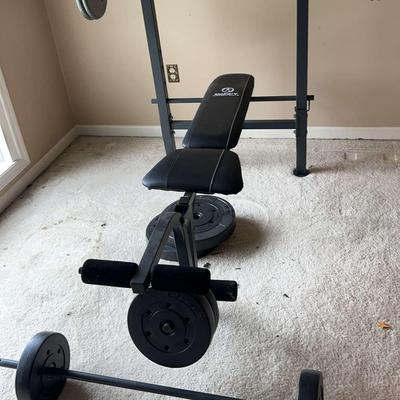 Marcy Diamond Elite Workout Bench With Two Weight Sets
