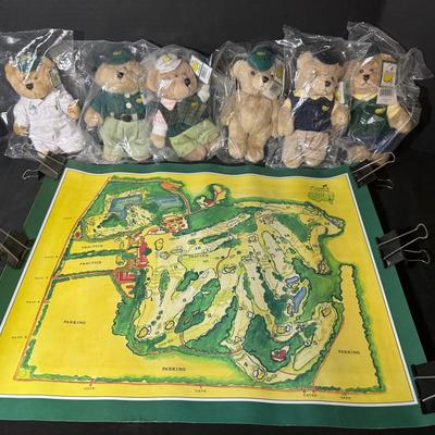 Masters Commemorative Bears And Augusta National Map Print