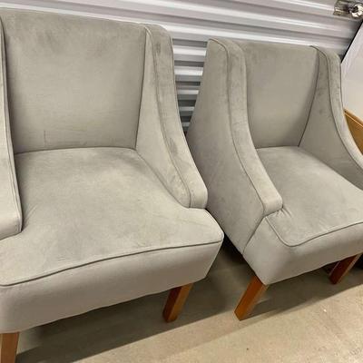 Two Grey Armchairs