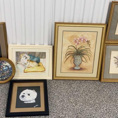 Wall Art Featuring Brass Rubbing And Puppy Painting