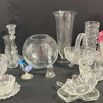 Glass Vases, Candlesticks Bowls And More
