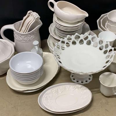 Milk Glass, Pfaltzgraff And Mikasa French Countryside