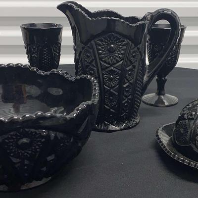 Vintage Tiara Monarch Black Glass Collection
