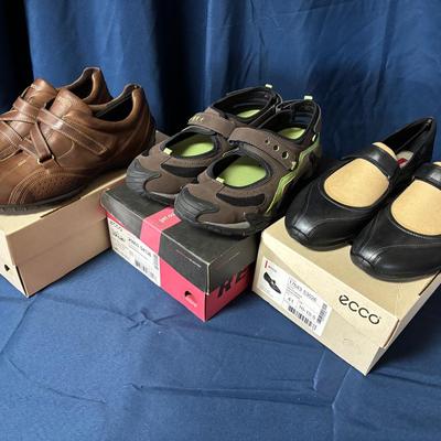 Ecco Charm In Cocoa Brown &  Xtreme Jane In Brn/Blk/Lime & Cloud Mary Jane In black - W Size 10-10.5