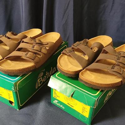 Birkenstock Betula Woogie In Nubuck Mocha And Nubuck Cocoa Size 42/Ladies 11